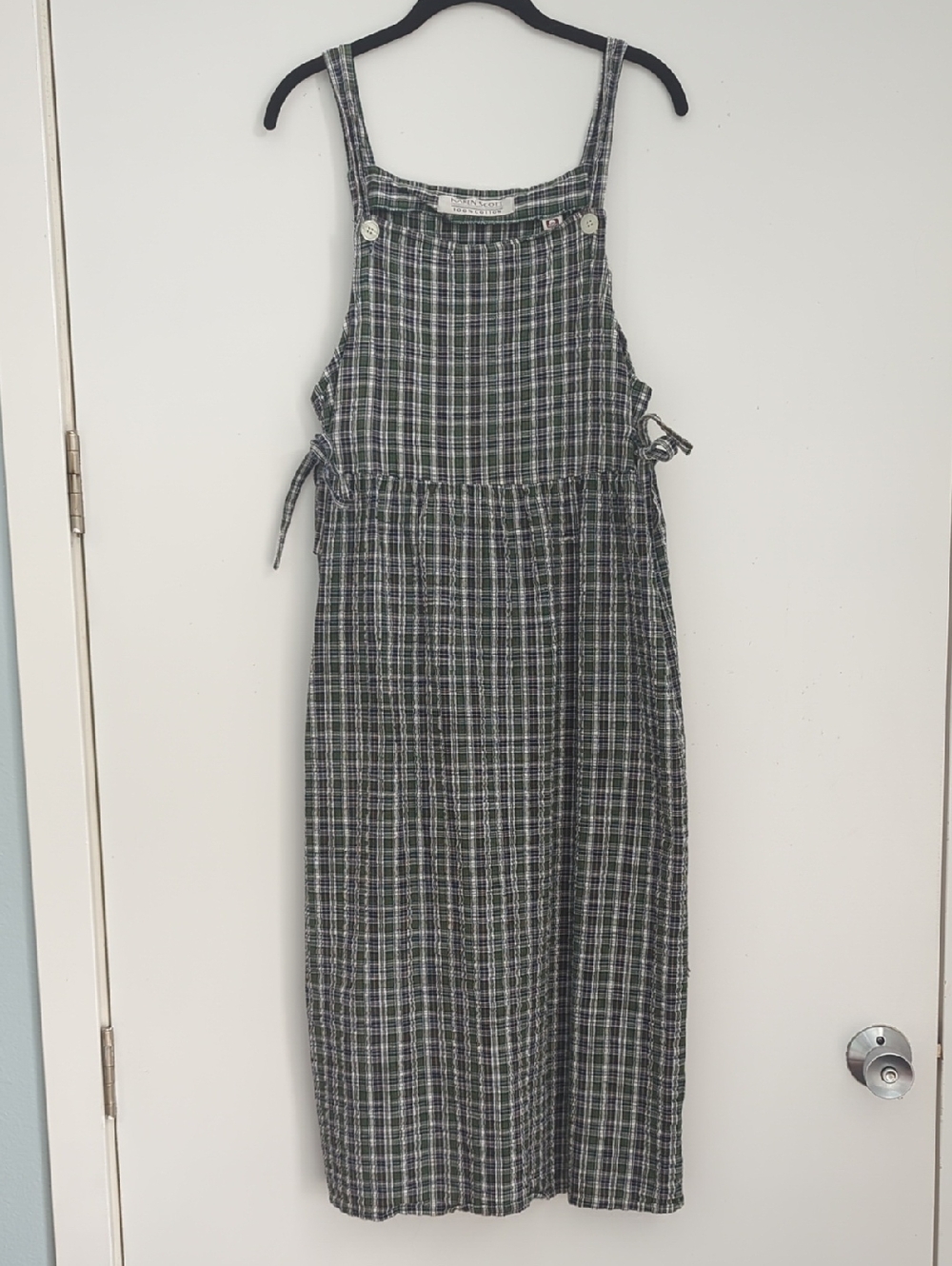 Vintage 90s Karen Scott Plaid Jumper Dress Size Medium